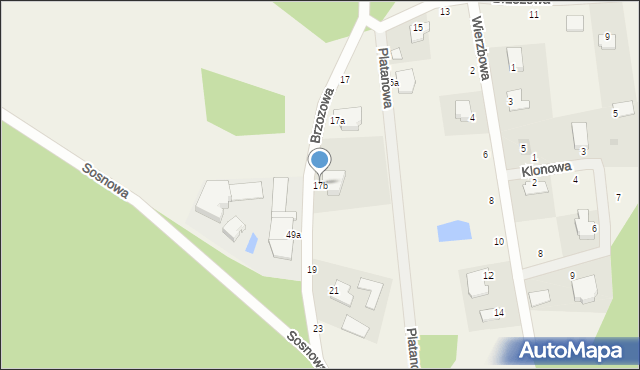 Kruszyn Krajeński, Brzozowa, 17b, mapa Kruszyn Krajeński