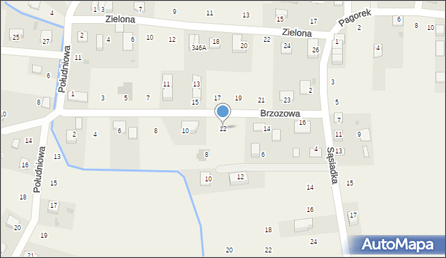 Krzeczów, Brzozowa, 12, mapa Krzeczów