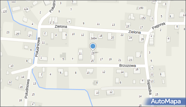 Krzeczów, Brzozowa, 13, mapa Krzeczów