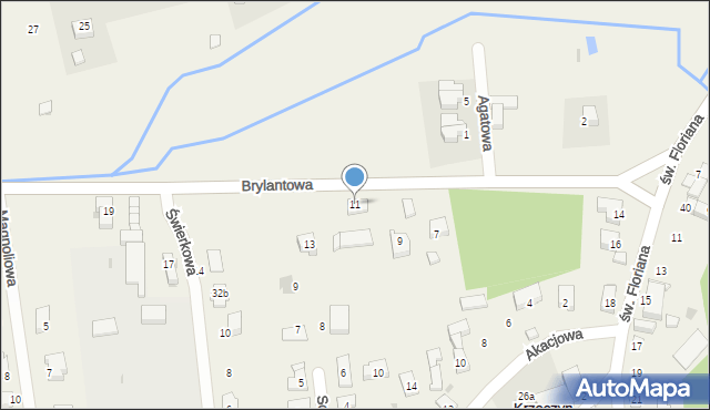 Krzeczyn Wielki, Brylantowa, 11, mapa Krzeczyn Wielki