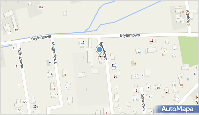 Krzeczyn Wielki, Brylantowa, 17, mapa Krzeczyn Wielki