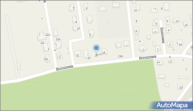 Krzeczyn Wielki, Brzozowa, 18, mapa Krzeczyn Wielki