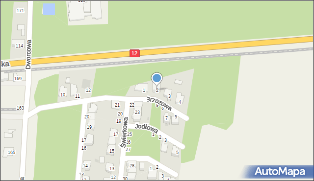 Krzemieniewo, Brzozowa, 2, mapa Krzemieniewo