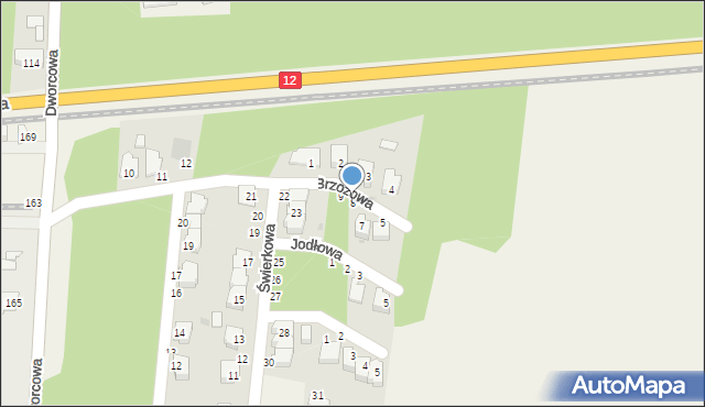 Krzemieniewo, Brzozowa, 8, mapa Krzemieniewo