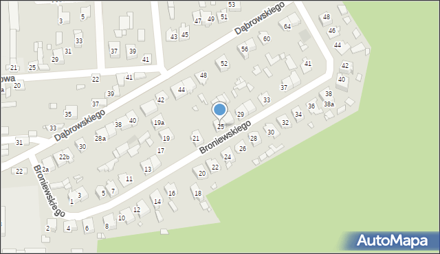 Krzepice, Broniewskiego, 25, mapa Krzepice