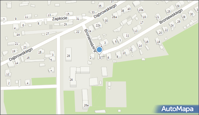 Krzepice, Broniewskiego, 4, mapa Krzepice