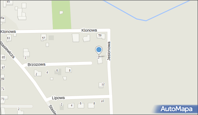 Krzepice, Brzozowa, 17, mapa Krzepice