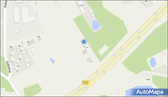 Księżyno, Brukowa, 1k, mapa Księżyno