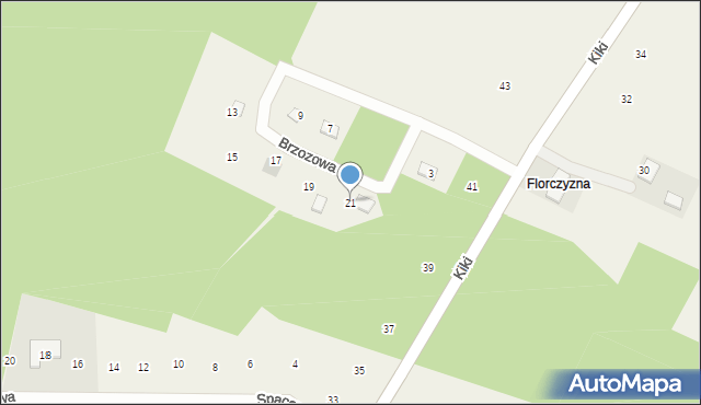 Kucoby, Brzozowa, 21, mapa Kucoby