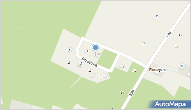 Kucoby, Brzozowa, 7, mapa Kucoby