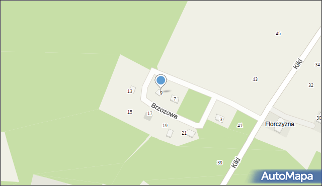 Kucoby, Brzozowa, 9, mapa Kucoby