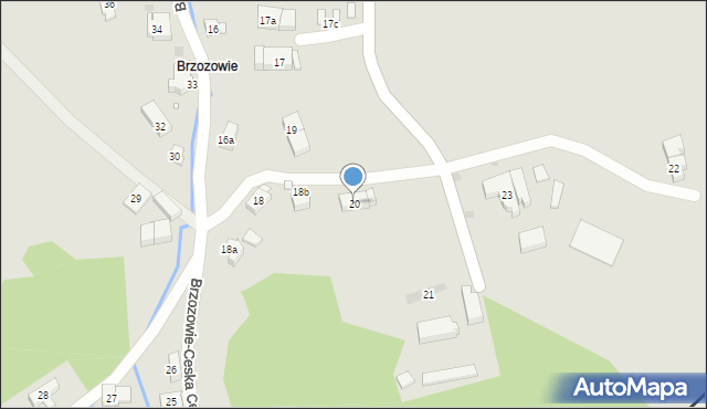 Kudowa-Zdrój, Brzozowie, 20, mapa Kudowa-Zdrój