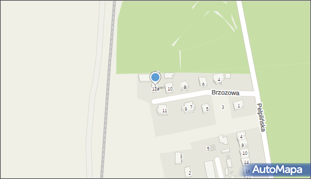 Kulice, Brzozowa, 12a, mapa Kulice