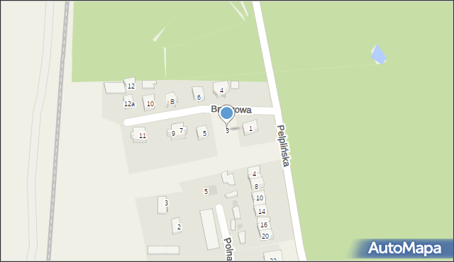 Kulice, Brzozowa, 3, mapa Kulice