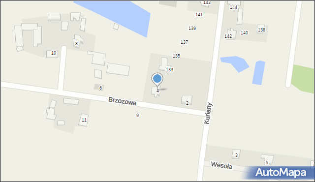 Kuriany, Brzozowa, 4, mapa Kuriany