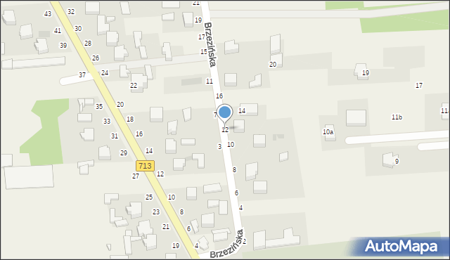 Kurowice, Brzezińska, 12, mapa Kurowice