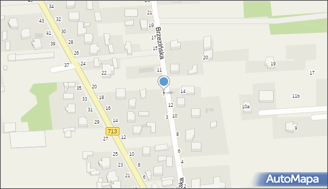 Kurowice, Brzezińska, 7, mapa Kurowice