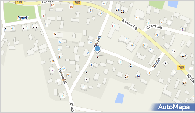 Kurzelów, Brożka, 1, mapa Kurzelów