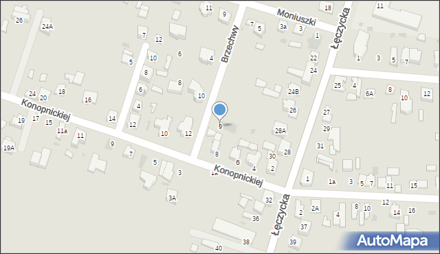 Kutno, Brzechwy Jana, 9, mapa Kutno