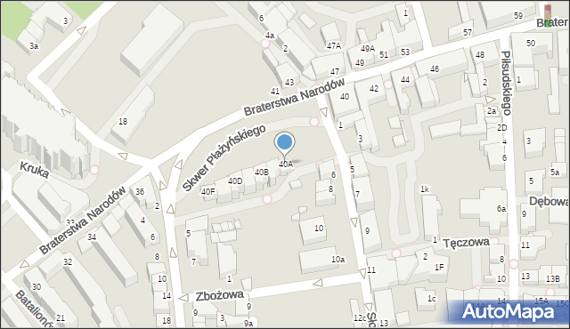 Kwidzyn, Braterstwa Narodów, 40A, mapa Kwidzyn