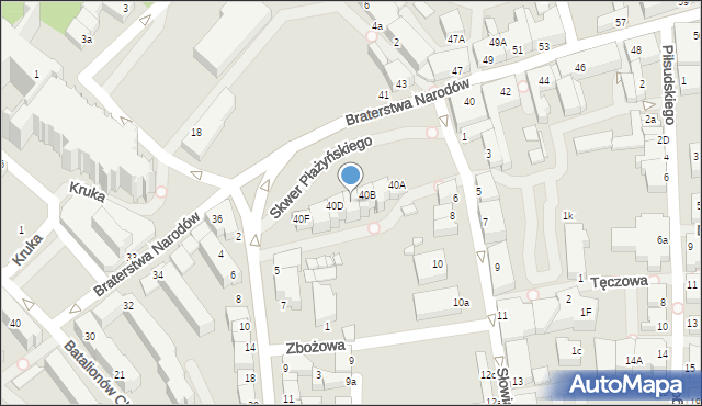 Kwidzyn, Braterstwa Narodów, 40C, mapa Kwidzyn