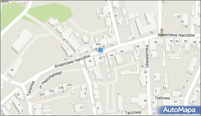 Kwidzyn, Braterstwa Narodów, 42, mapa Kwidzyn