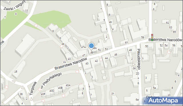 Kwidzyn, Braterstwa Narodów, 49, mapa Kwidzyn