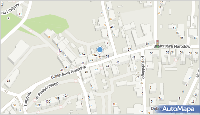 Kwidzyn, Braterstwa Narodów, 51, mapa Kwidzyn