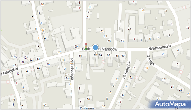 Kwidzyn, Braterstwa Narodów, 52, mapa Kwidzyn