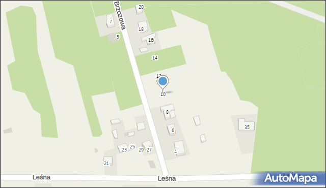 Ładzice, Brzozowa, 10, mapa Ładzice
