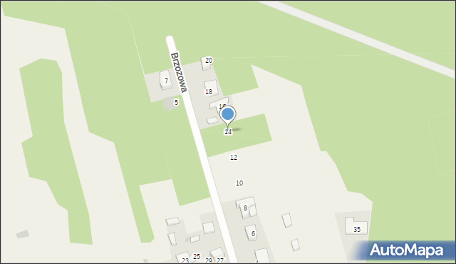 Ładzice, Brzozowa, 14, mapa Ładzice