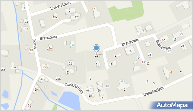 Łagów, Brzozowa, 22, mapa Łagów