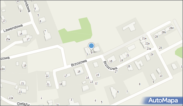 Łagów, Brzozowa, 4, mapa Łagów