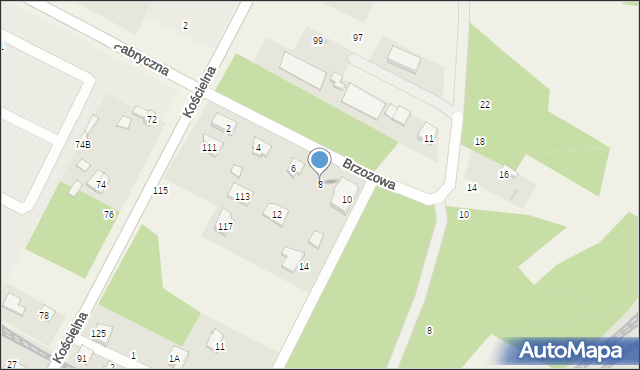 Łajski, Brzozowa, 8, mapa Łajski