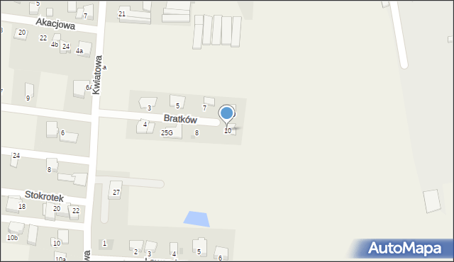 Łąka, Bratków, 25E, mapa Łąka