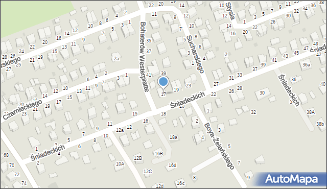 Łańcut, Braci Śniadeckich Jana i Jędrzeja, 17, mapa Łańcut