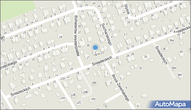 Łańcut, Braci Śniadeckich Jana i Jędrzeja, 19, mapa Łańcut