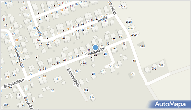 Łańcut, Braci Śniadeckich Jana i Jędrzeja, 44, mapa Łańcut