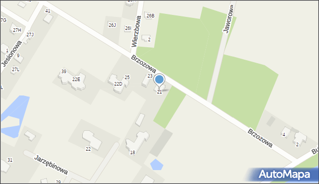 Łapino Kartuskie, Brzozowa, 21, mapa Łapino Kartuskie