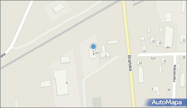 Łapy, Brańska, 4, mapa Łapy