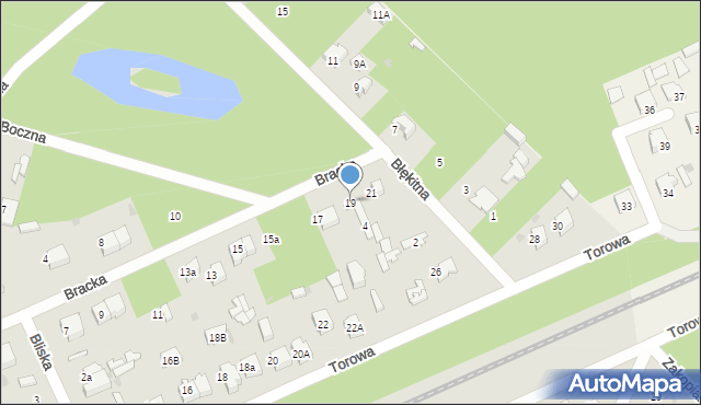 Łask, Bracka, 19, mapa Łask