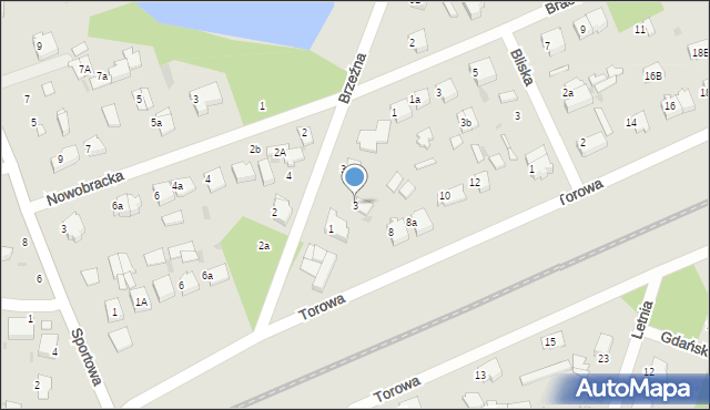 Łask, Brzeźna, 3, mapa Łask