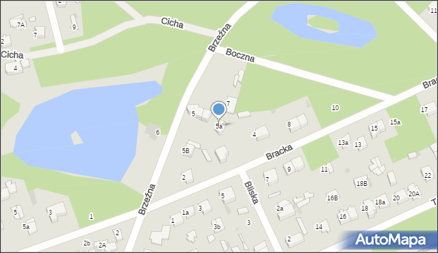Łask, Brzeźna, 5a, mapa Łask