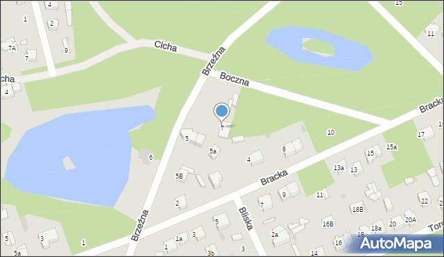 Łask, Brzeźna, 7, mapa Łask