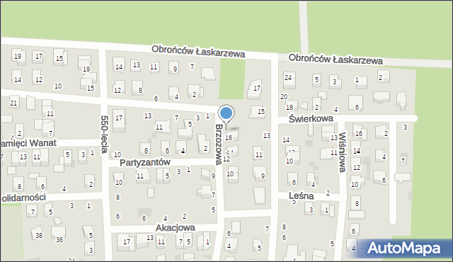 Łaskarzew, Brzozowa, 18, mapa Łaskarzew