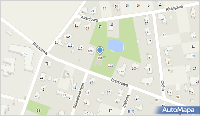 Laski, Brzozowa, 106, mapa Laski