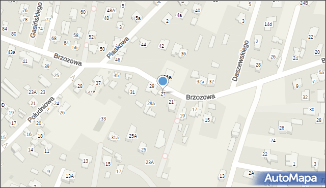 Laski, Brzozowa, 27, mapa Laski