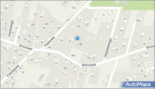 Laski, Brzozowa, 38, mapa Laski