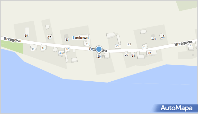 Laskowo, Brzegowa, 26, mapa Laskowo