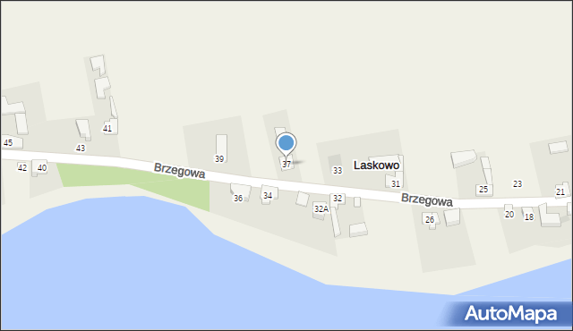 Laskowo, Brzegowa, 37, mapa Laskowo